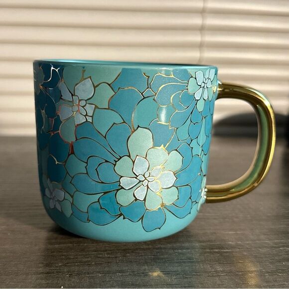 Thyme & Table Floral Gold Coffee Mug - Picture 1 of 5